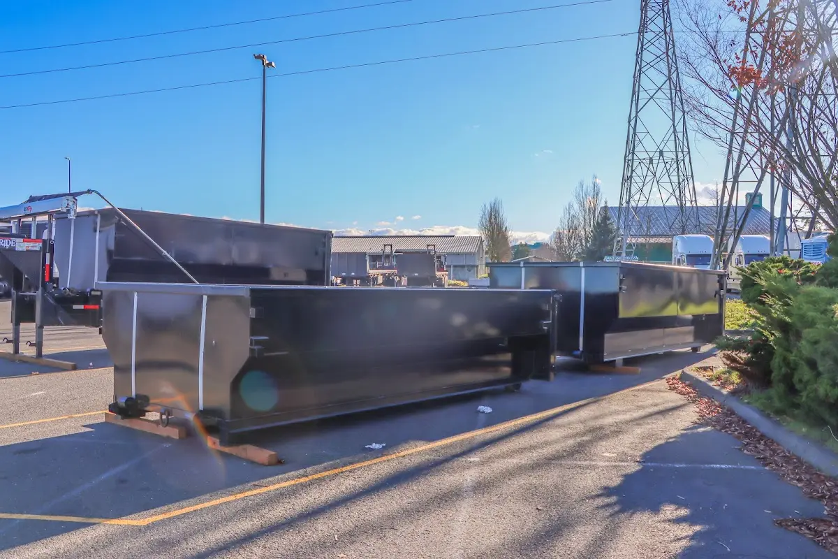 Roll-off dumpster ready for waste disposal at job site for 15 Yard Dumpster Rental in Clarendon Hills
